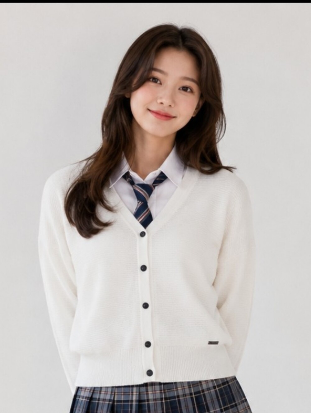 T Tahari White V-Neck Button Cardigan